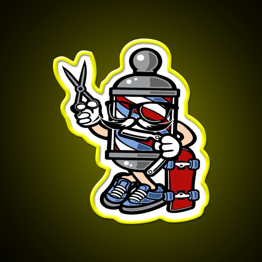 Barber Skater Barber Shop Haircut Led Neon Sign Open Barber Led