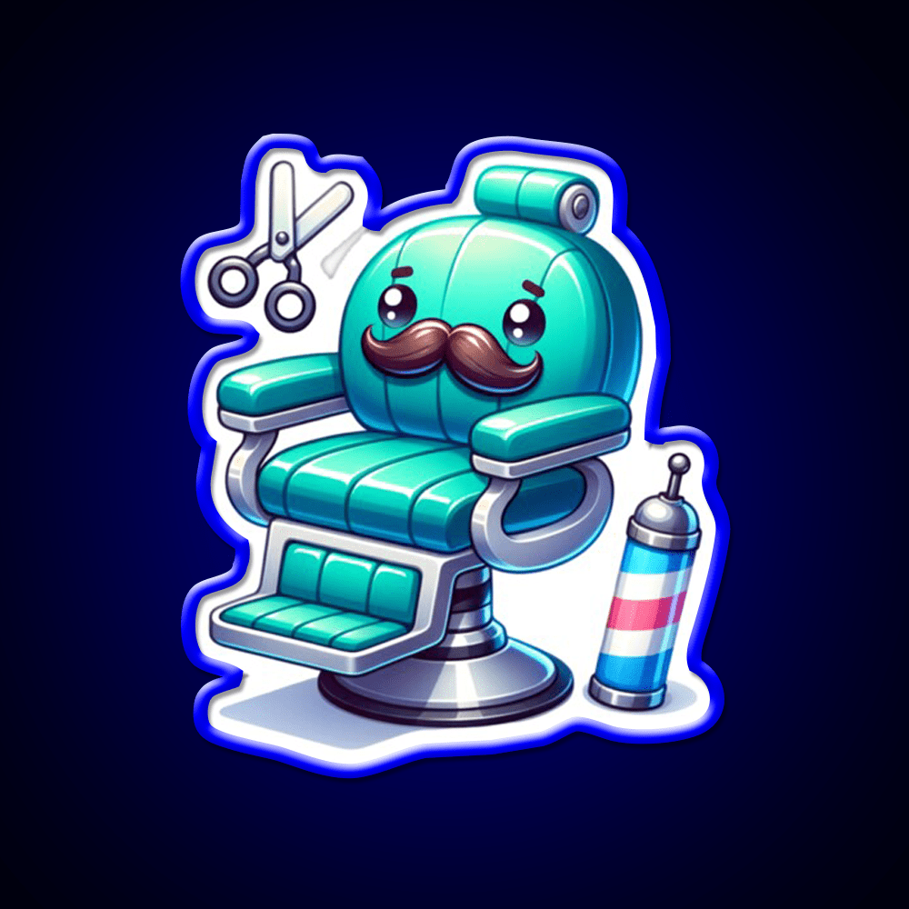 Barbers Chair With A Mustache Barber Shop Haircut Led Neon Sign - Shineneon