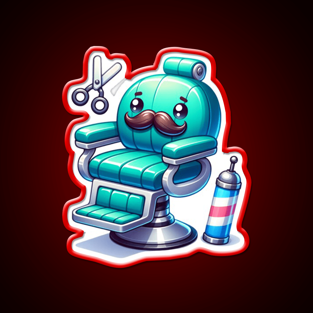 Barbers Chair With A Mustache Barber Shop Haircut Led Neon Sign - Shineneon