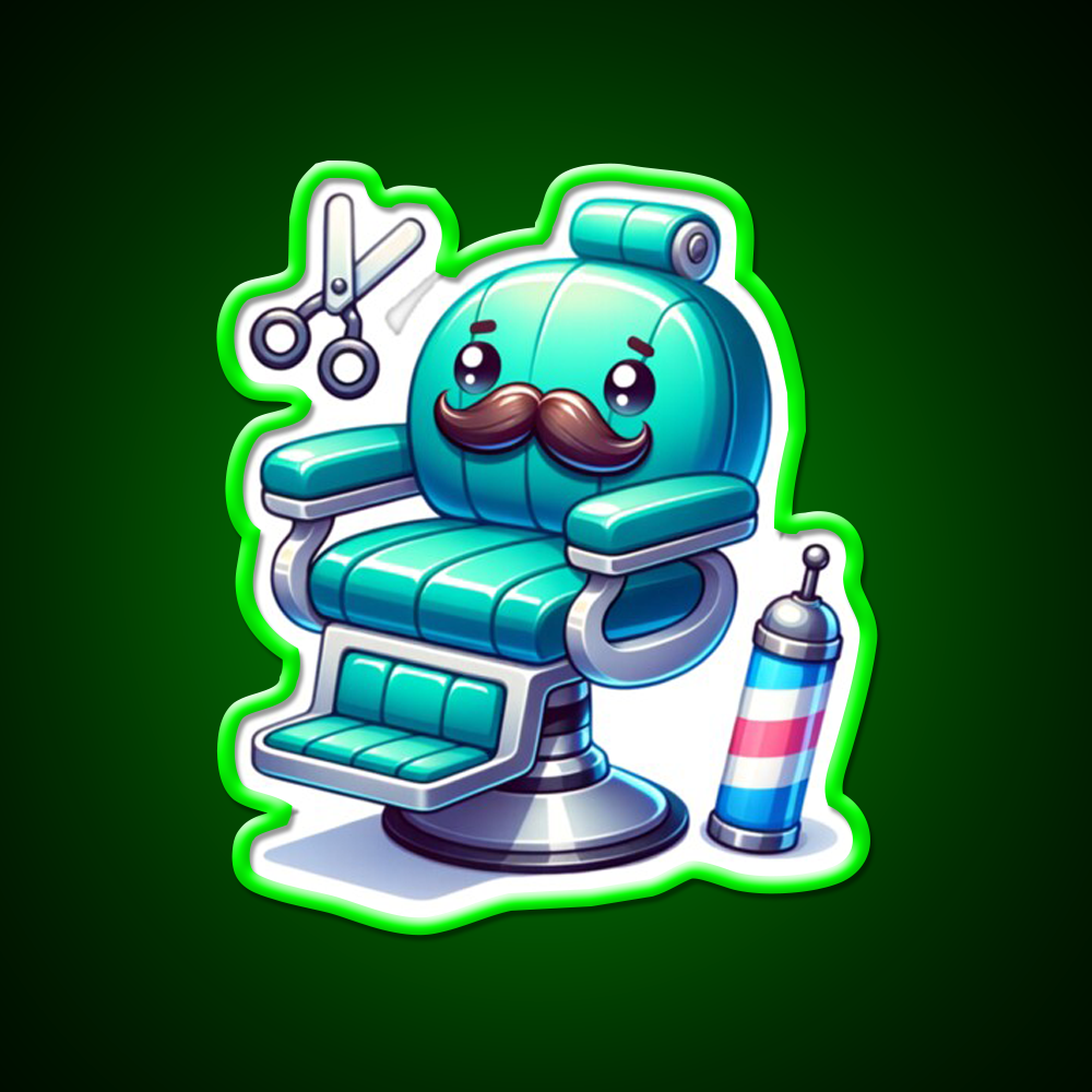 Barbers Chair With A Mustache Barber Shop Haircut Led Neon Sign