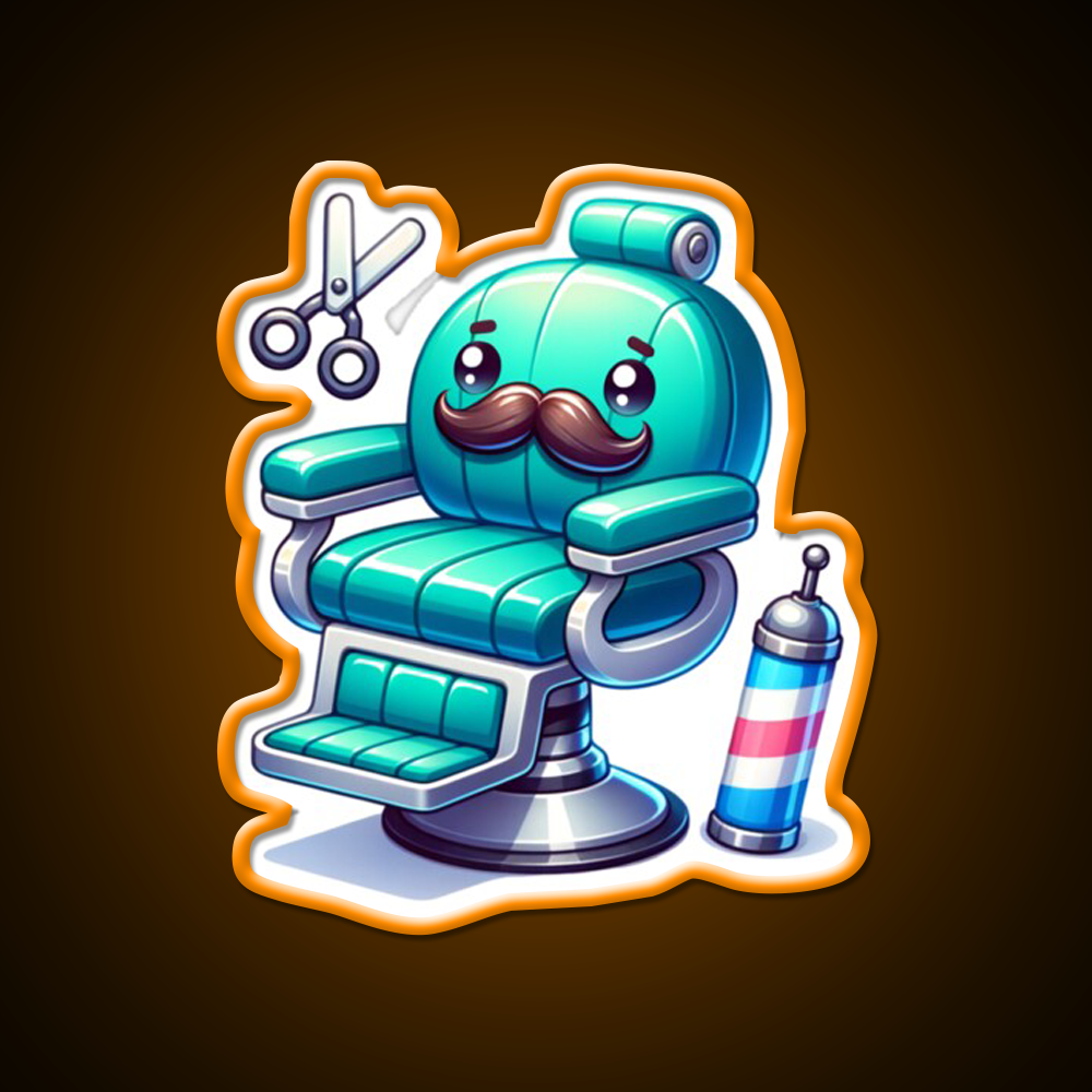 Barbers Chair With A Mustache Barber Shop Haircut Led Neon Sign