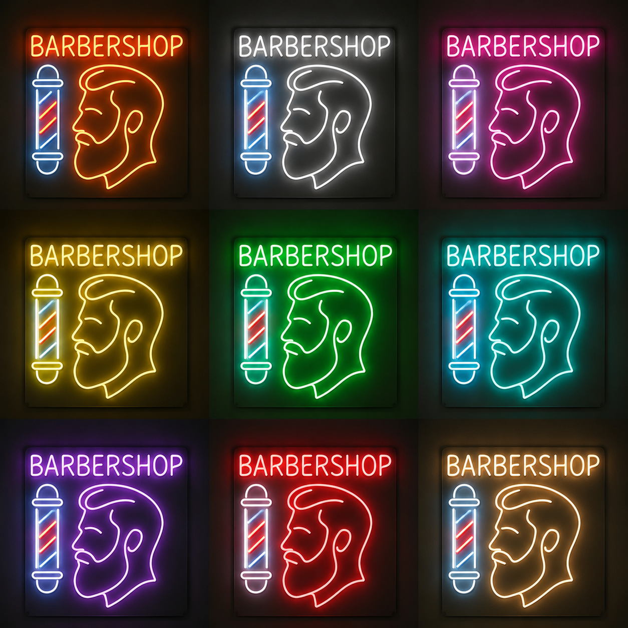 Barbershop LED Neon Sign Bedroom Decor - 05 Color Grid