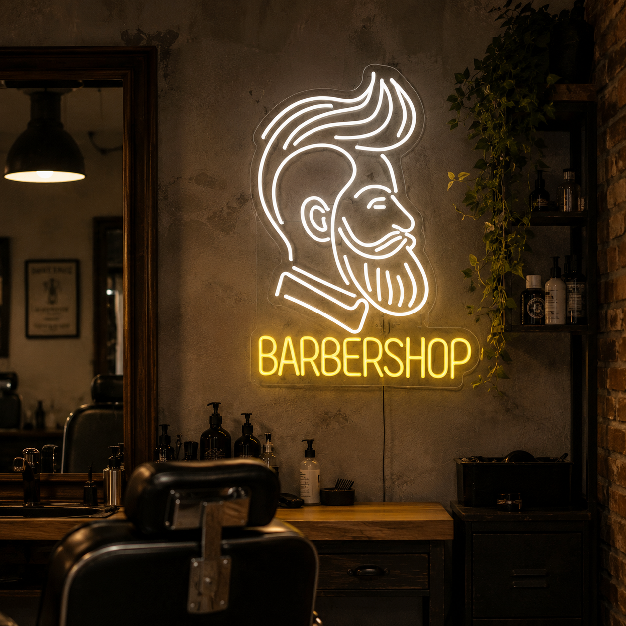 Barbershop LED Neon Sign Home Decor - 03 Real Lifestyle Scene