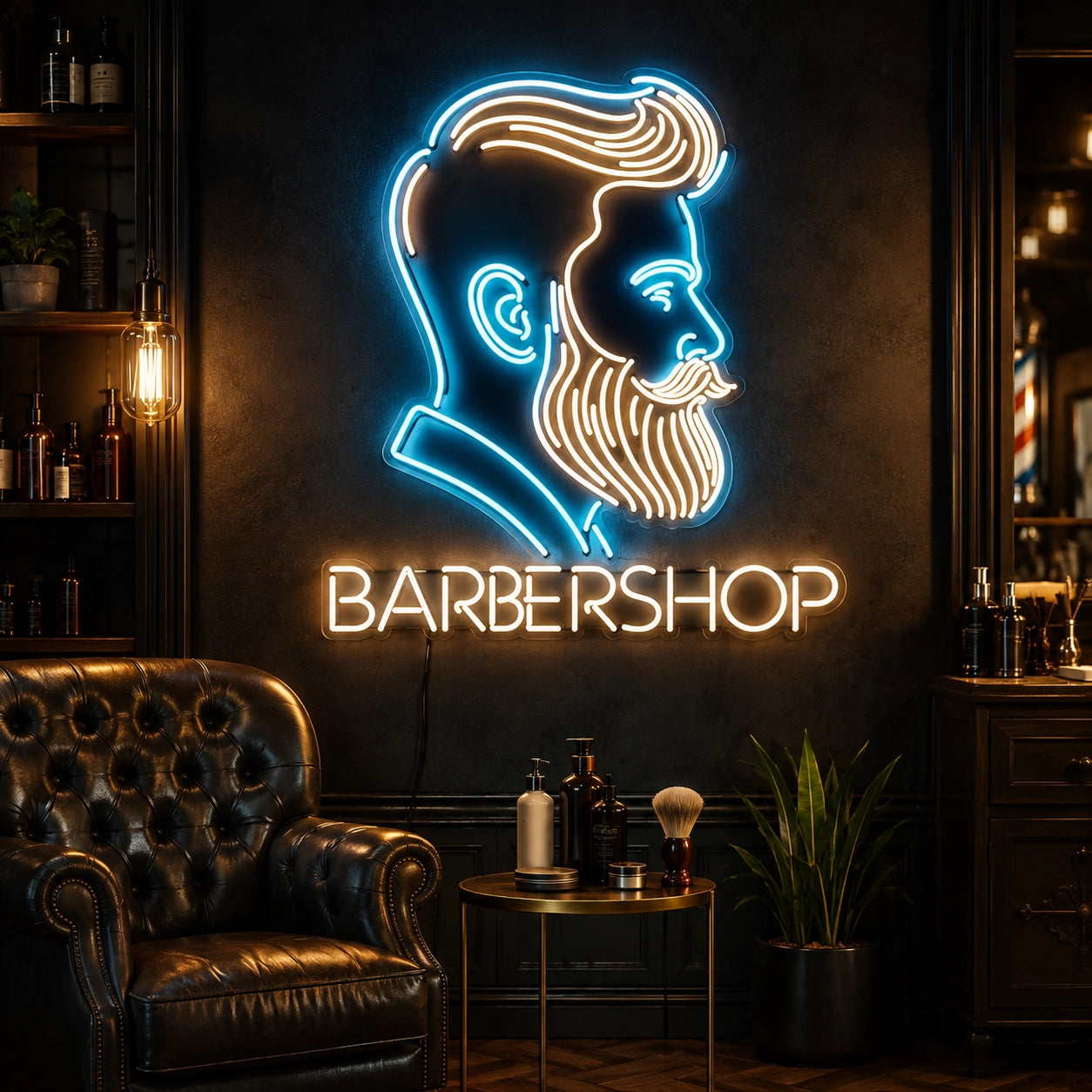 Barbershop LED Neon Sign Wall Art - 02 High-Converting Product Image