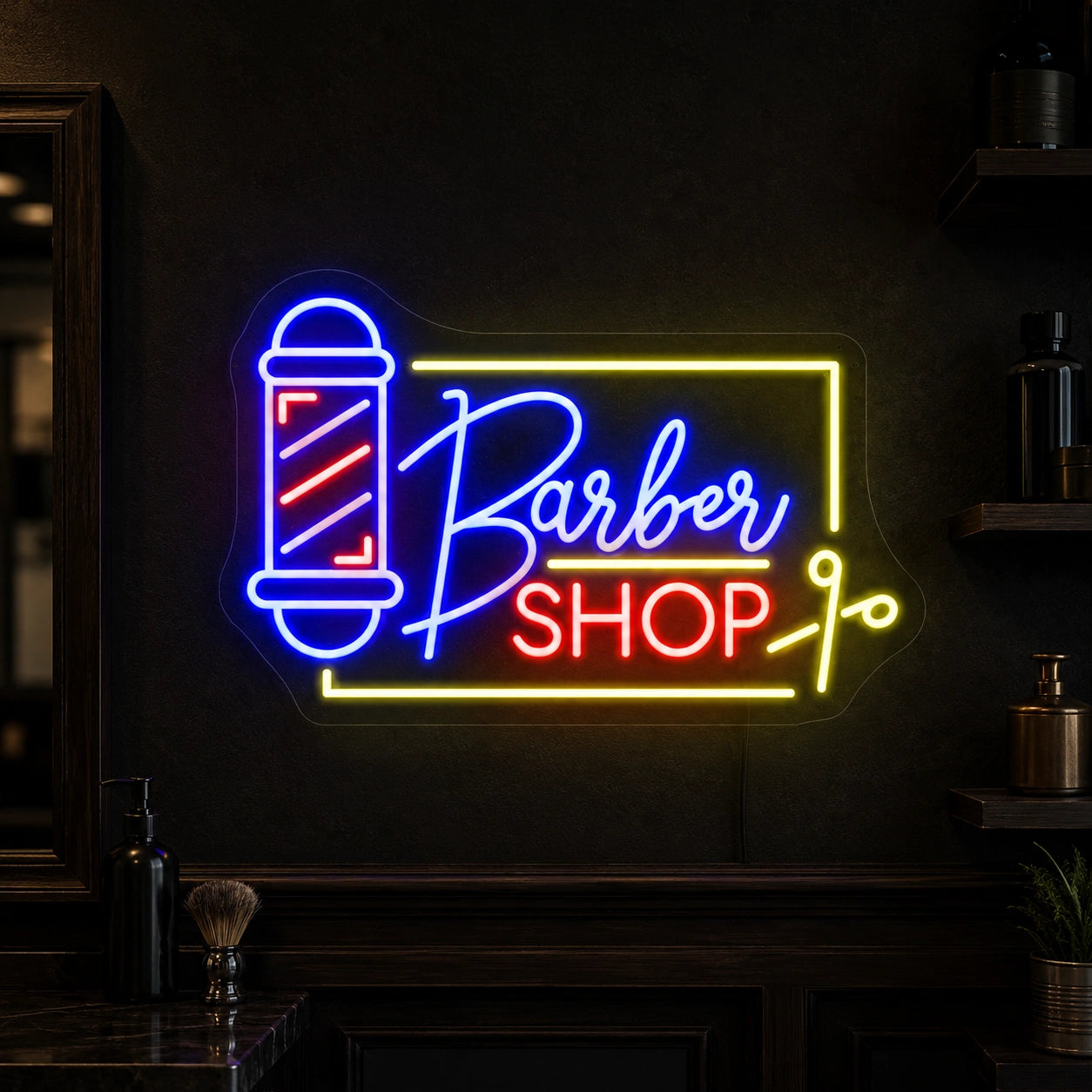 Barbershop Scissors LED Neon Sign - 01 Original Product Image