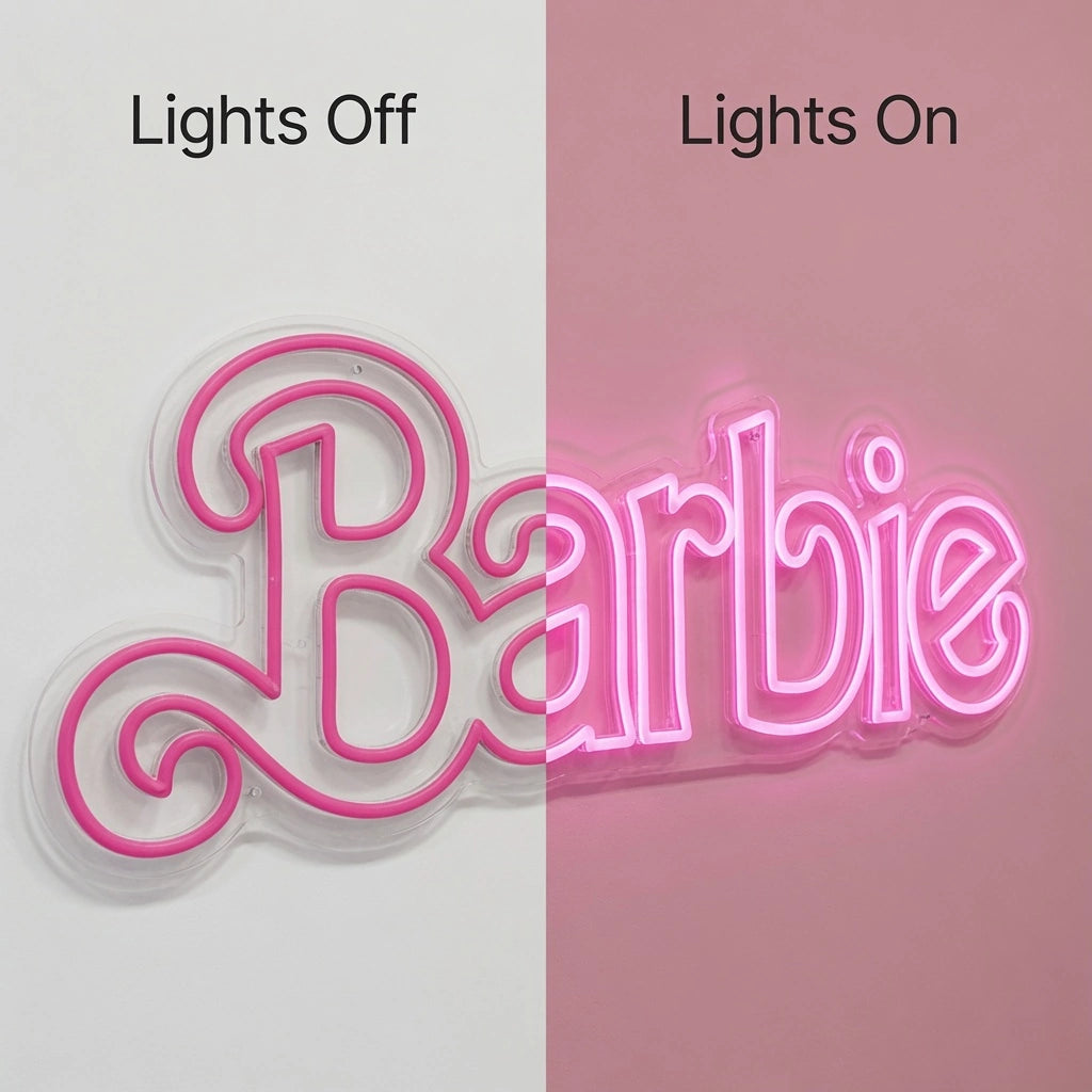 Barbie LED Neon Sign - 06 Day Night Comparison