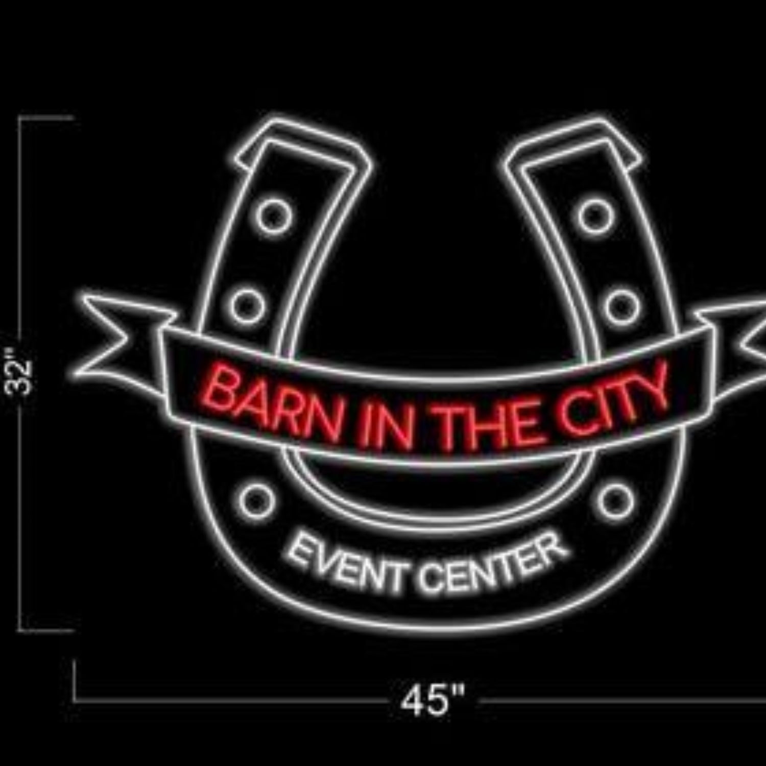 Barn In The City Red-White Led Neon Sign For Western Event Centers | Shineneon