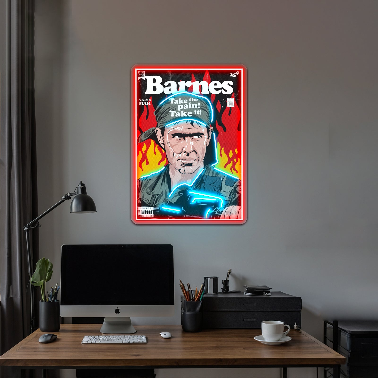 Barnes Artwork Led Neon Sign - Custom LED neon sign front view