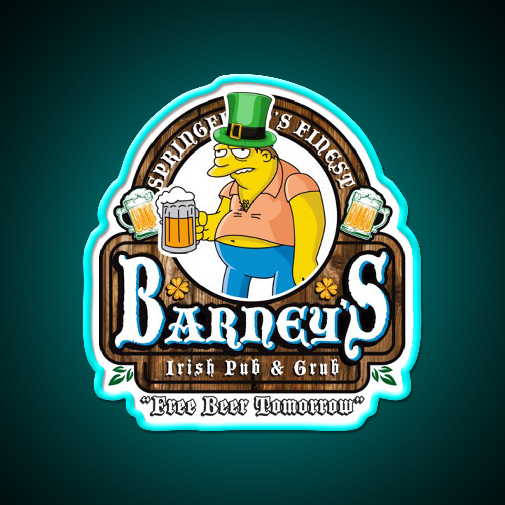 Barneys Irish Pub And Grub Man Cave Bar Led Neon Sign