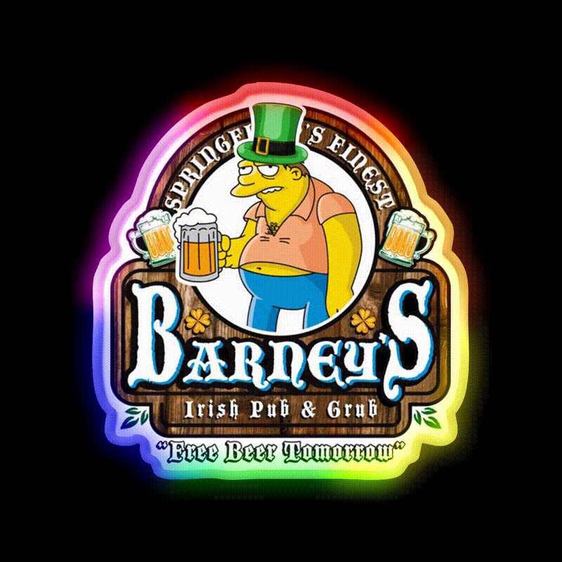 Barneys Irish Pub And Grub Man Cave Bar Led Neon Sign