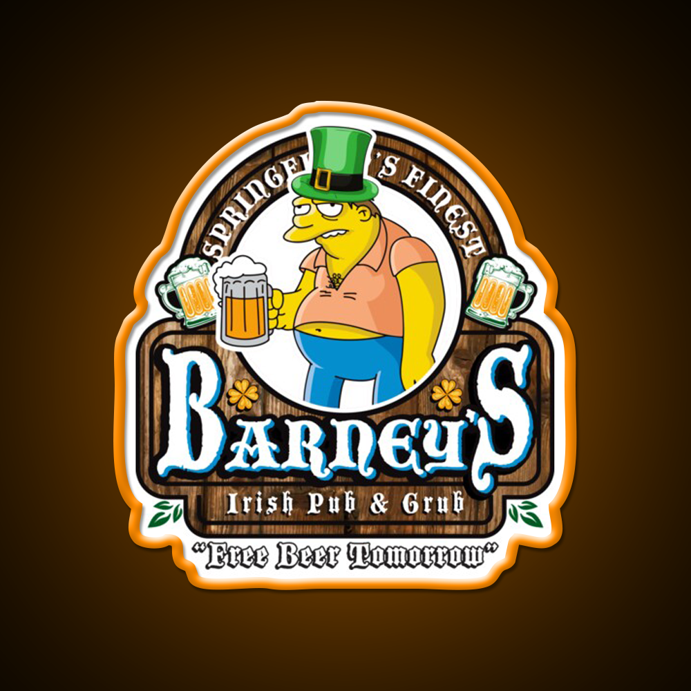 Barneys Irish Pub And Grub Man Cave Bar Led Neon Sign