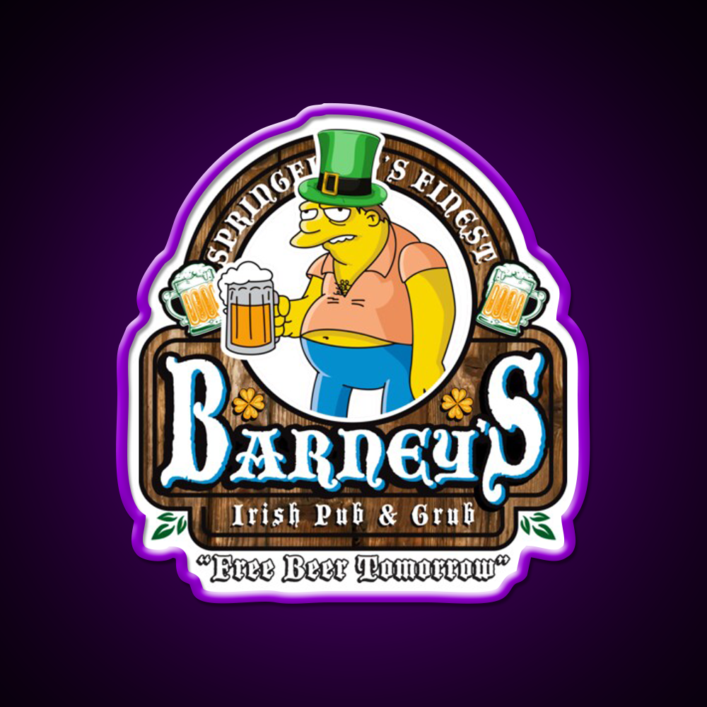 Barneys Irish Pub And Grub Man Cave Bar Led Neon Sign