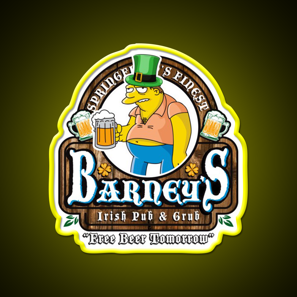 Barneys Irish Pub And Grub Man Cave Bar Led Neon Sign