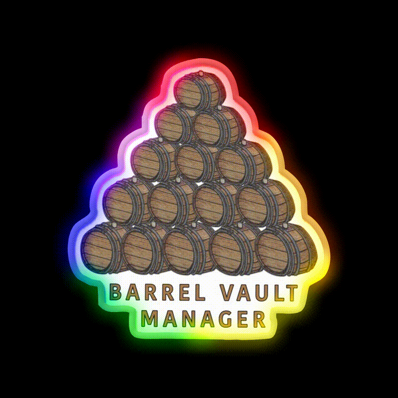 Barrel Vault Manager Whiskey Drink Bar Led Neon Sign Rgb Color