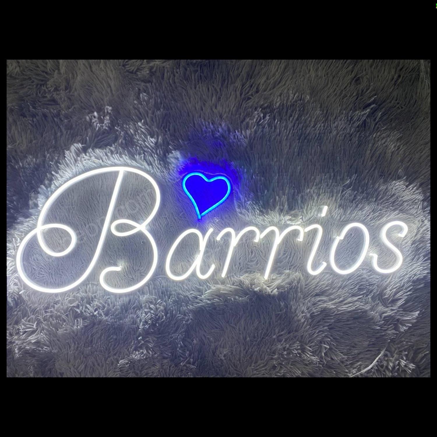 Barrios Elegant White Led Neon Sign With Red Heart For Home Decor | Shineneon