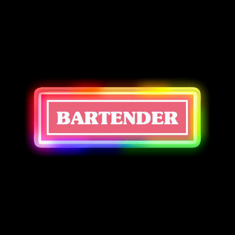 Bartender Cocktail Bar Decor Led Neon Sign Rgb Color - LED neon sign close-up detail