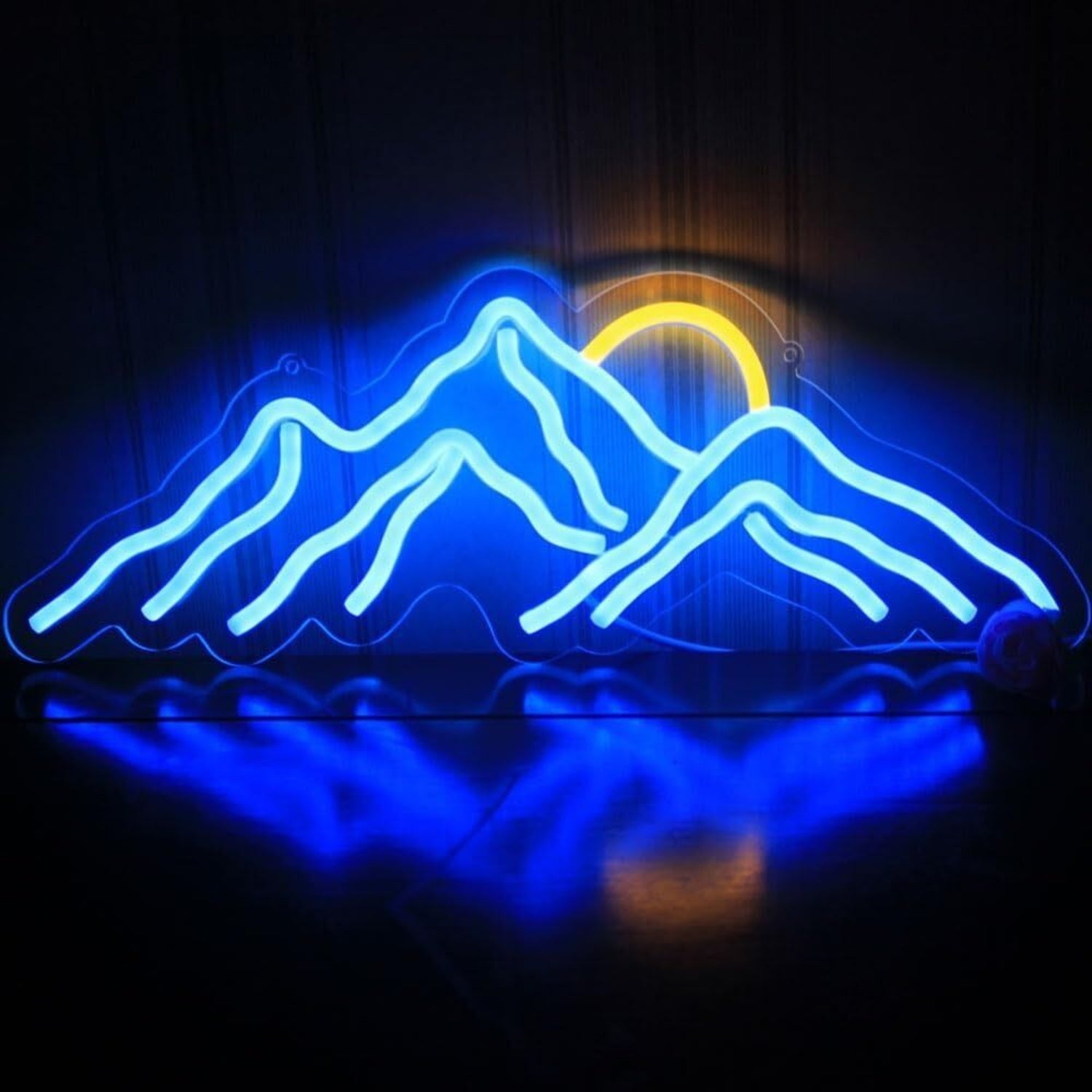 Barwedding Venue Deep Blue Junk Mountain Sun Led Neon Sign | Shineneon