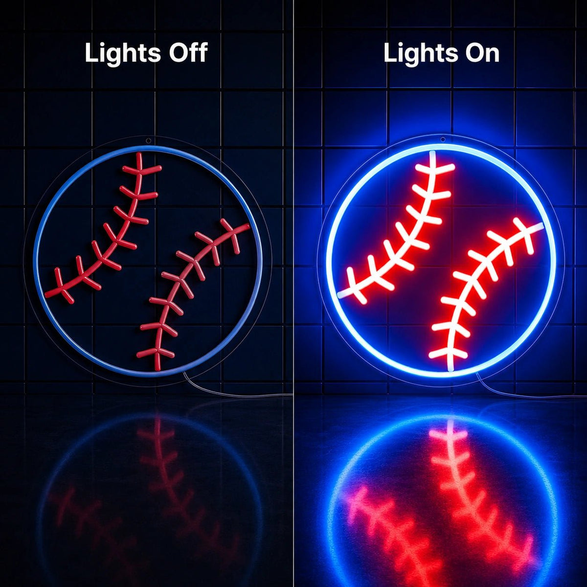 Baseball Ball Outline LED Neon Sign - Shineneon
