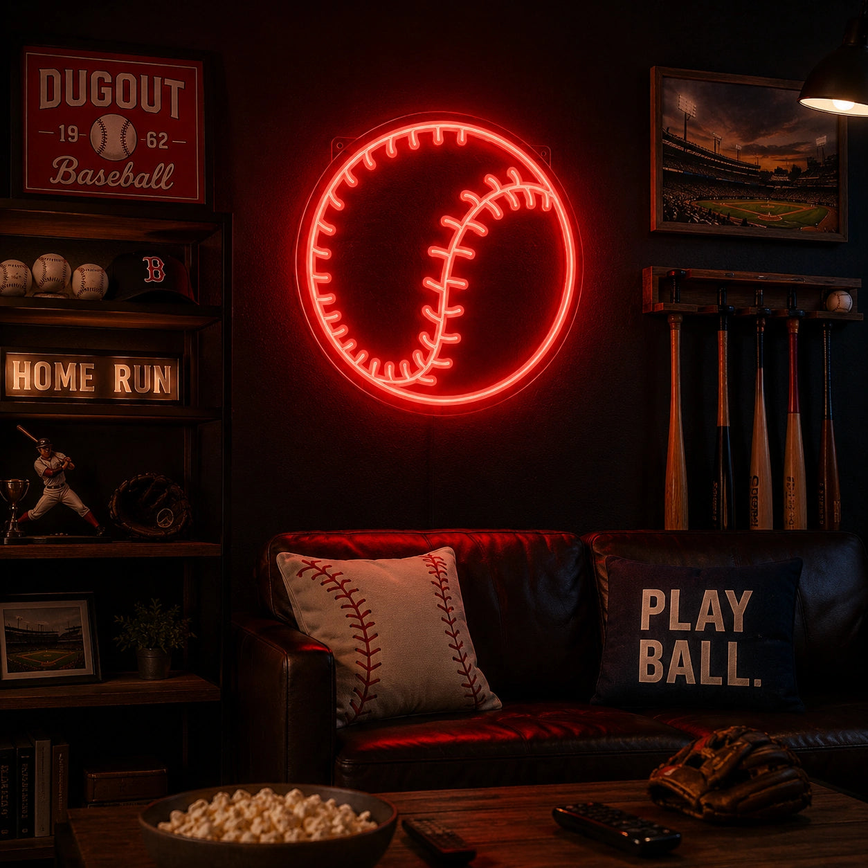 Baseball Ball Stitching LED Neon Sign high-converting product image