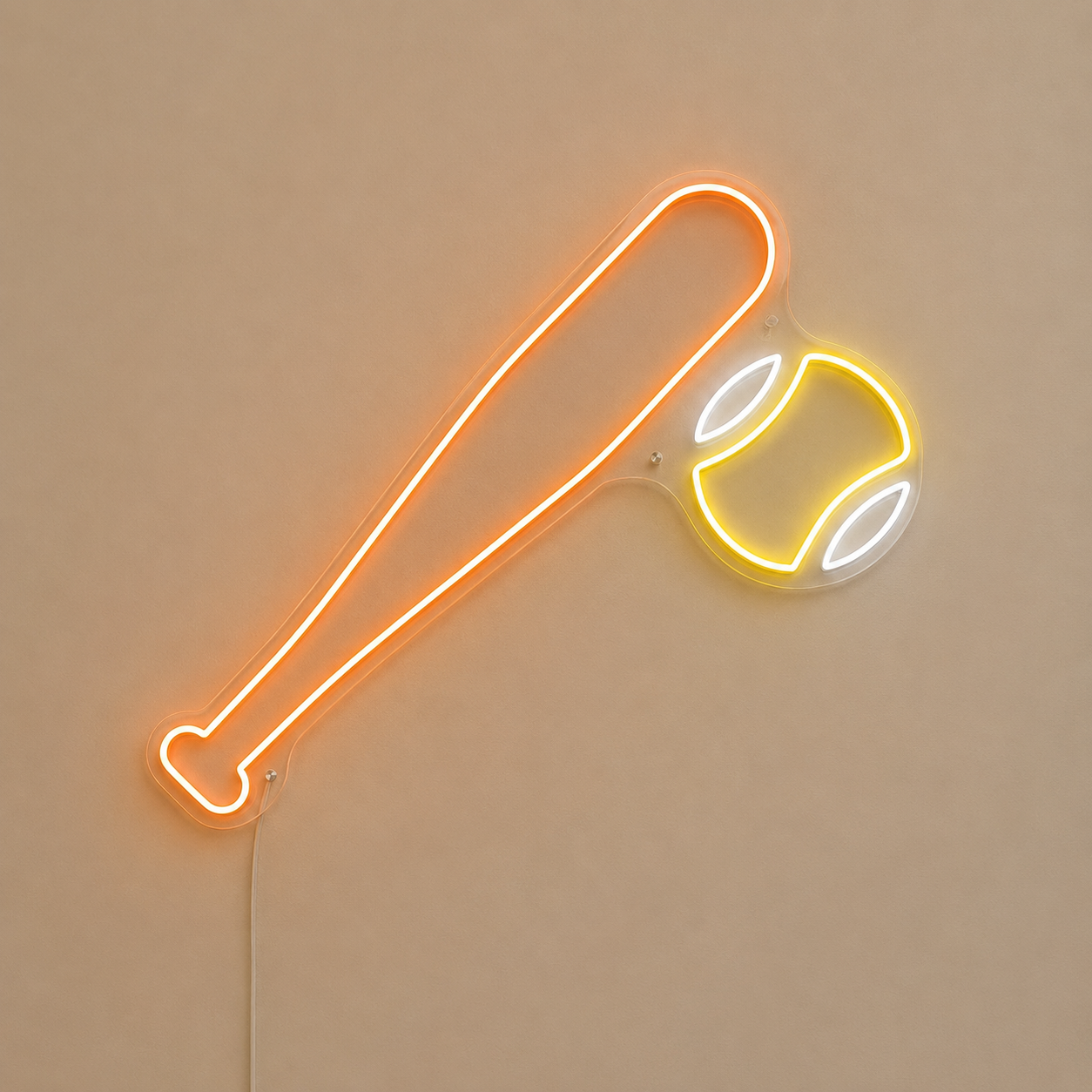 Baseball Bat Wall Art LED Neon Sign main product image