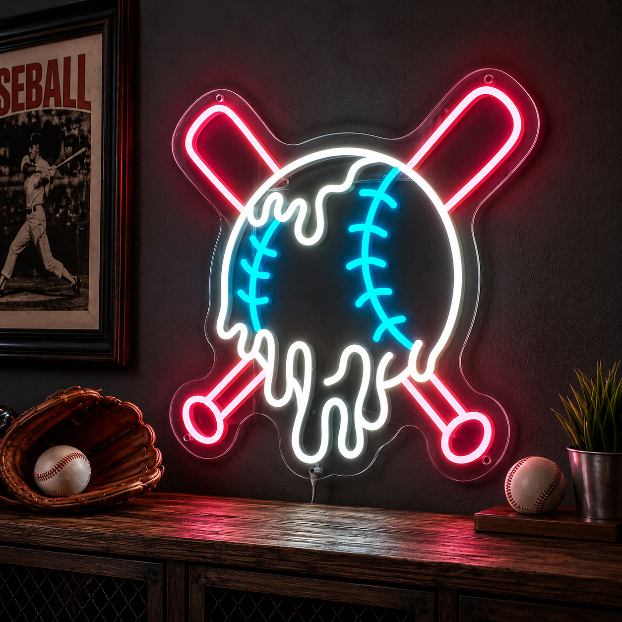 Baseball Fan Room LED Neon Sign main product image