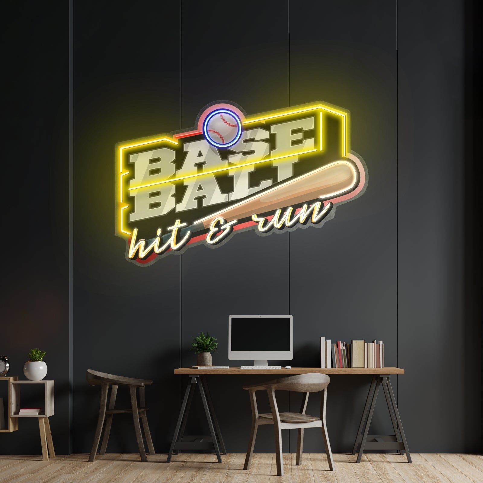 Baseball Hit And Run Led Neon Sign Light Custom Led Signs - Shineneon