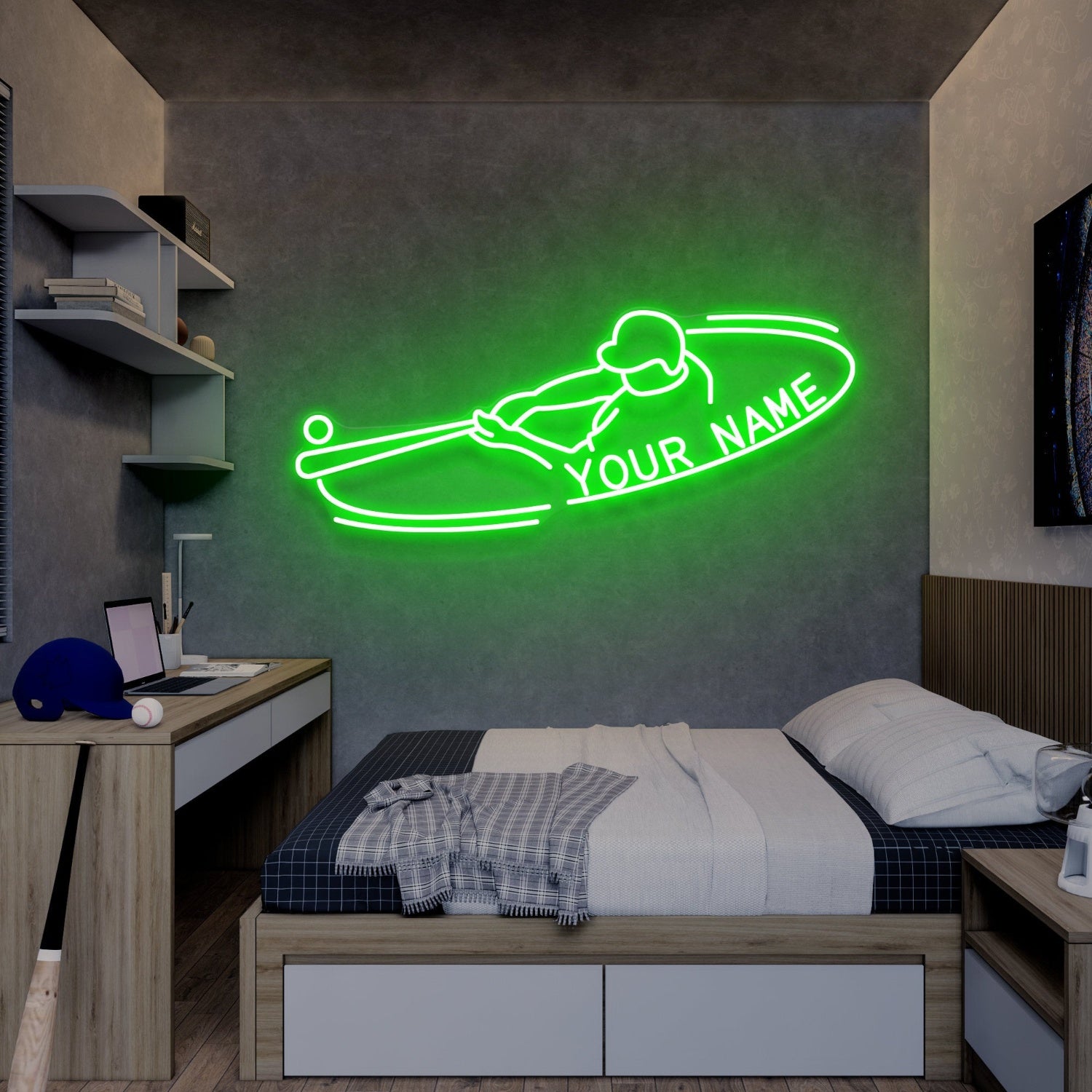Baseball Player Led Neon Sign With Your Lovely Kids Name | Shineneon