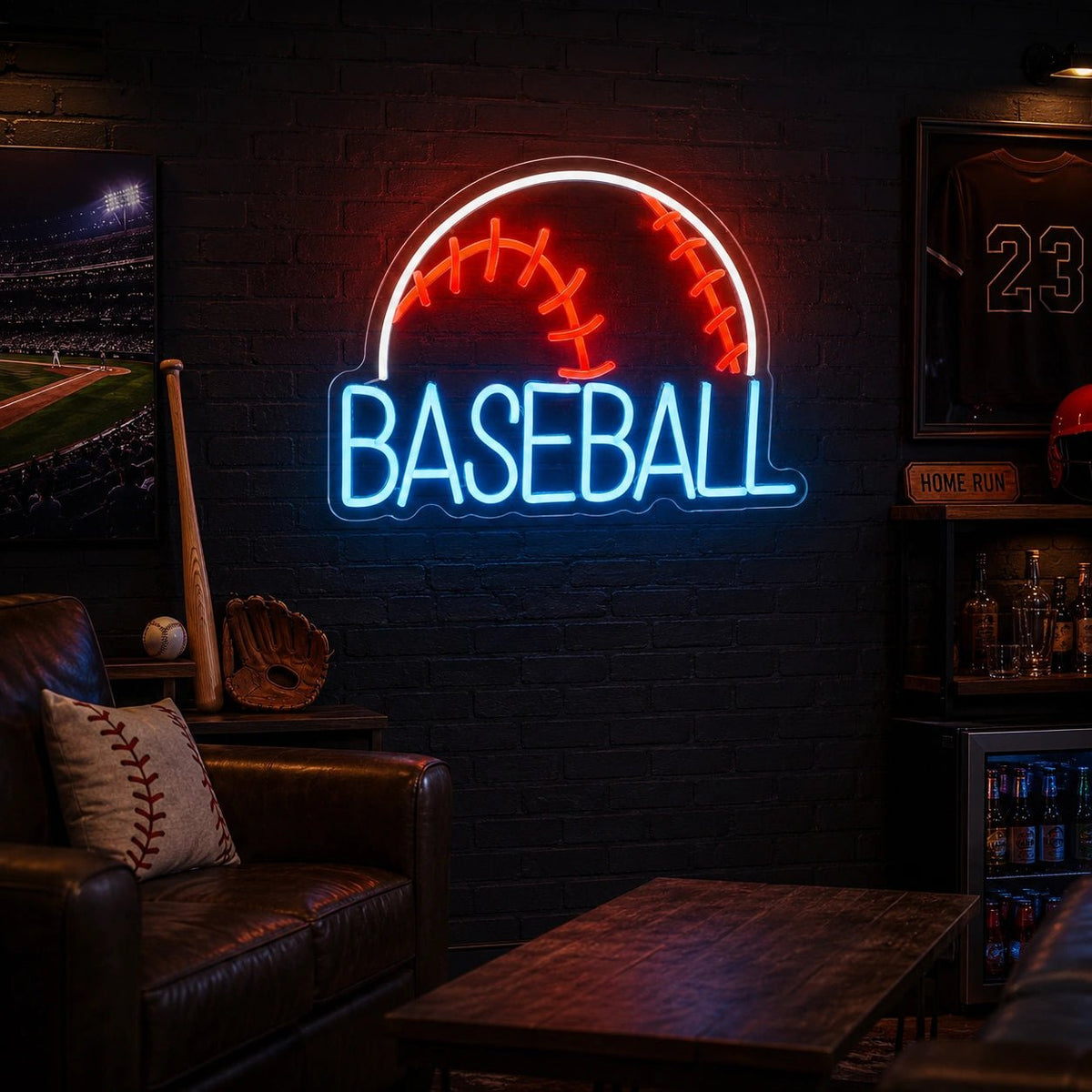 Baseball Text And Ball Stitching LED Neon Sign - Shineneon