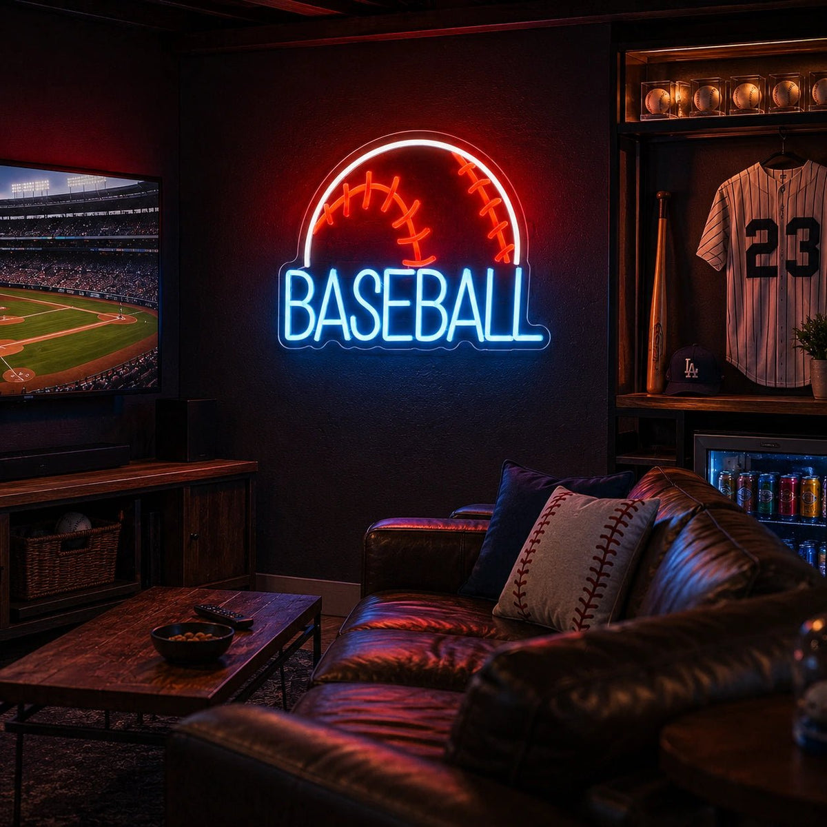 Baseball Text And Ball Stitching LED Neon Sign - Shineneon