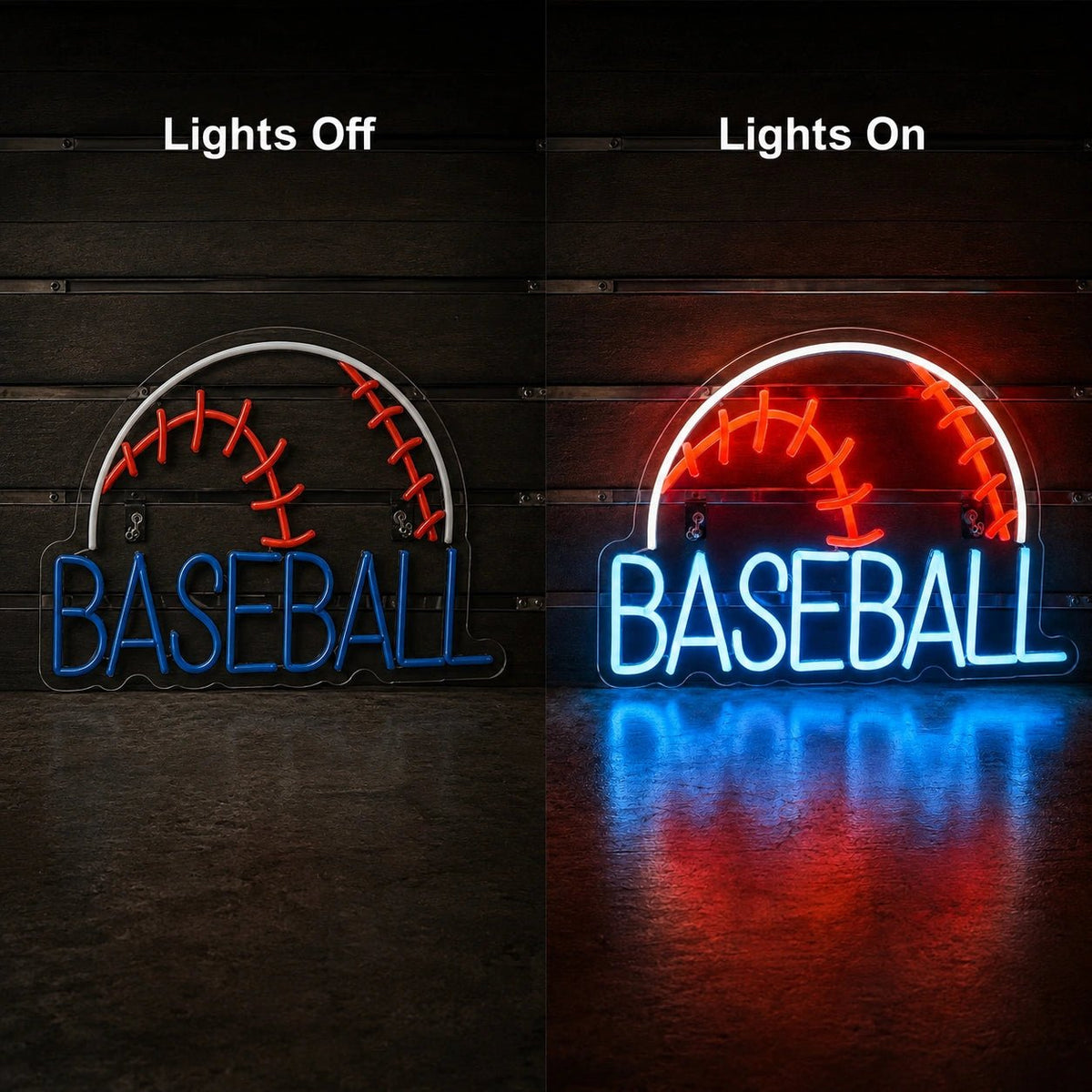 Baseball Text And Ball Stitching LED Neon Sign - Shineneon