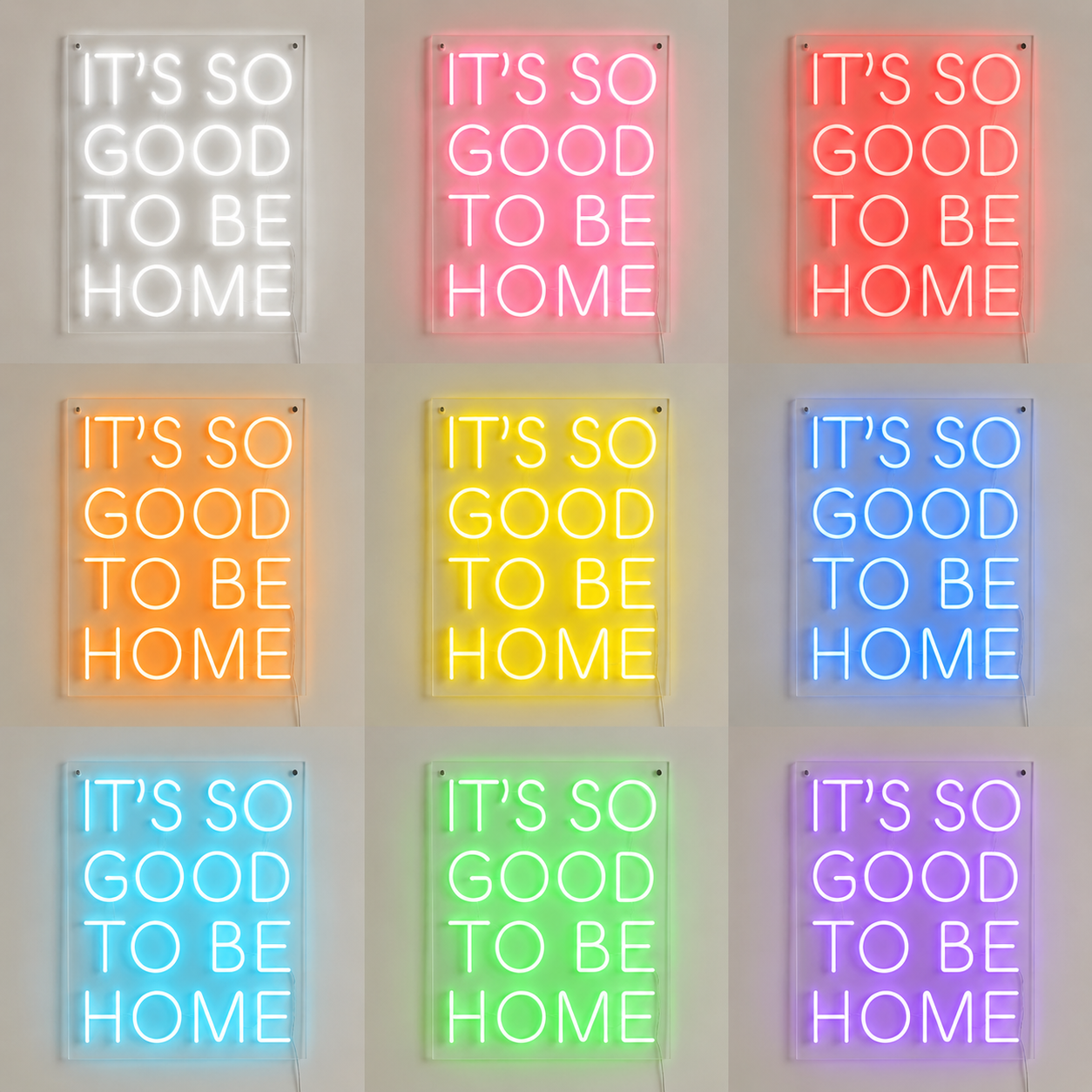 Basement Square Wall Decor LED Neon Sign color grid