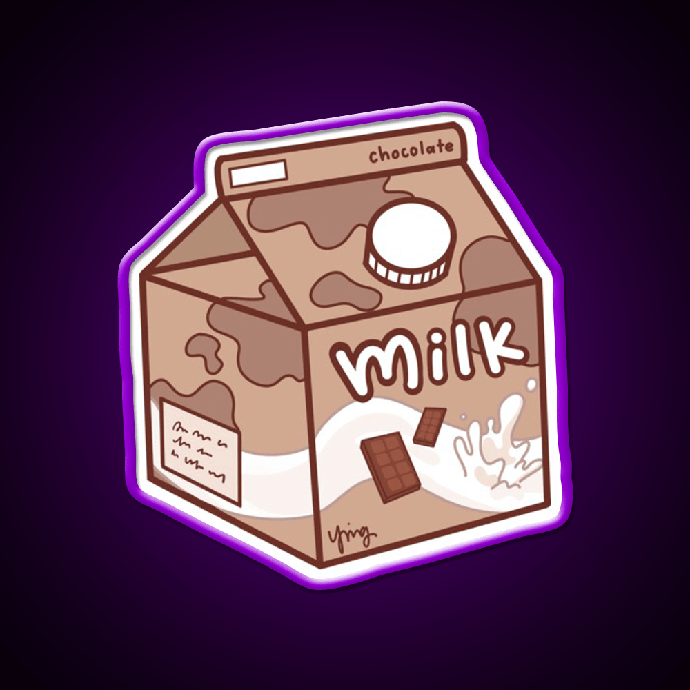 Basic Milk Carton Chocolate Snack Food Led Neon Sign Rgb Color - Shineneon