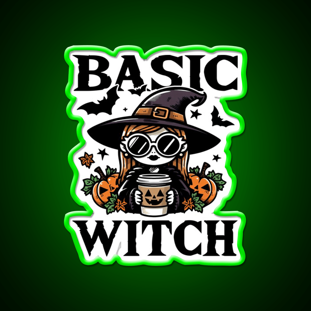 Basic Witch Halloween Gift Cafe Led Neon Sign Espresso Bar Art Rgb Color - Shineneon