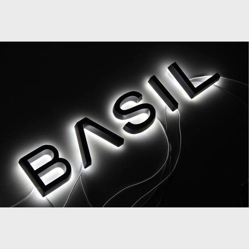 Basil 3D Backlit Channel Letters Led Light Sign