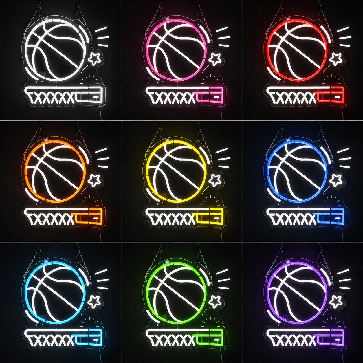 Basketball Bar Wall Neon Sign LED Neon Sign color grid