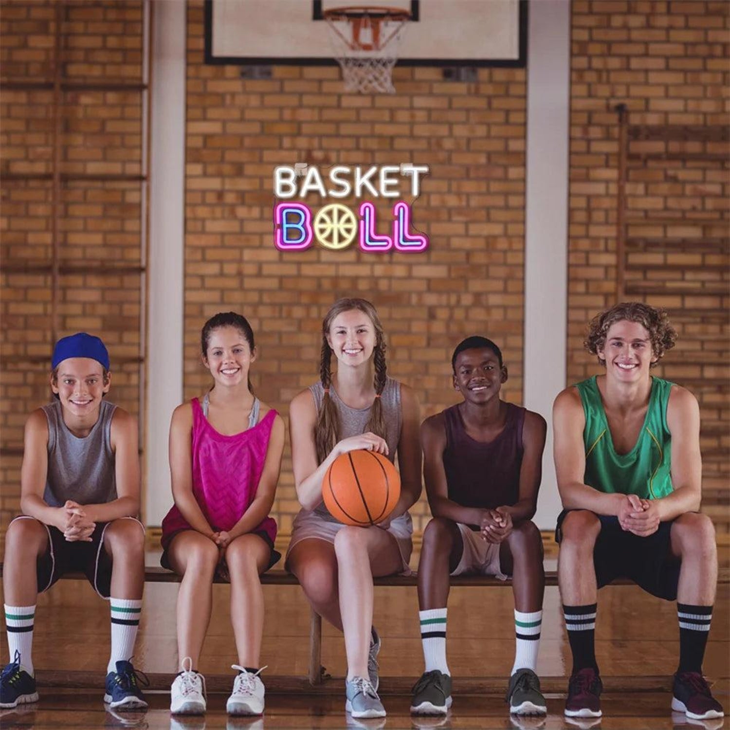 Basketball Led Neon Sign With Multi-Color Design Indoor Sports Decor | Shineneon