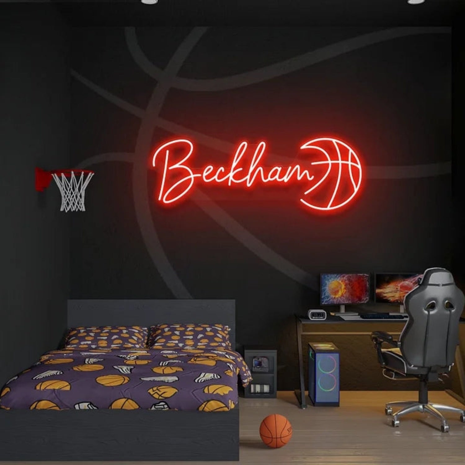 Basketball Led Neon Sign With Your Lovely Kids Name | Shineneon