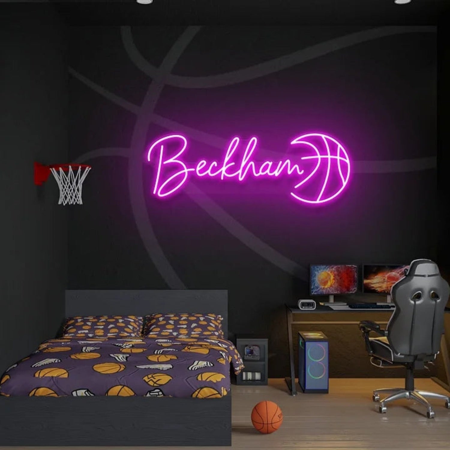 Basketball Led Neon Sign With Your Lovely Kids Name | Shineneon