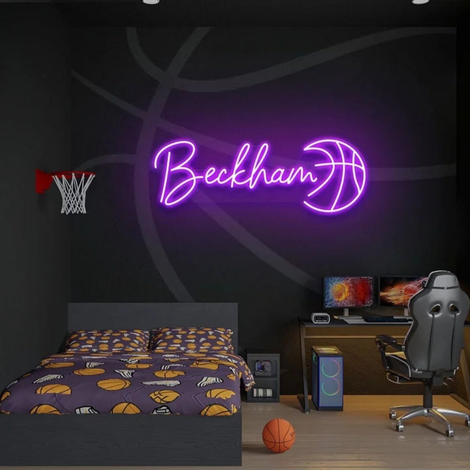 Basketball Led Neon Sign With Your Lovely Kids Name | Shineneon