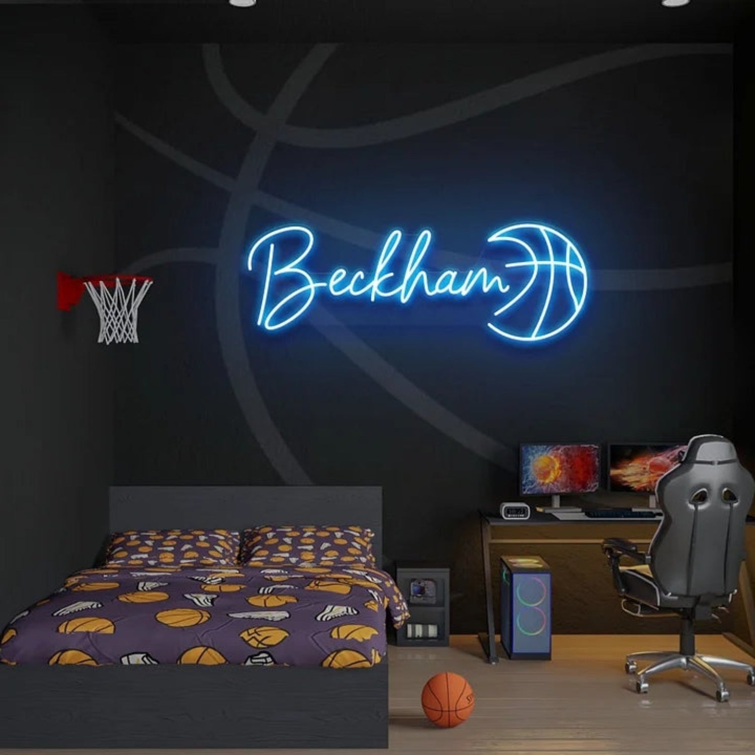 Basketball Led Neon Sign With Your Lovely Kids Name | Shineneon