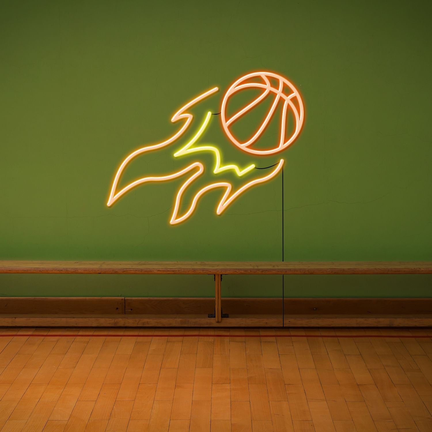 Basketball On Fire Neon Light Neon Led Sign | Shineneon