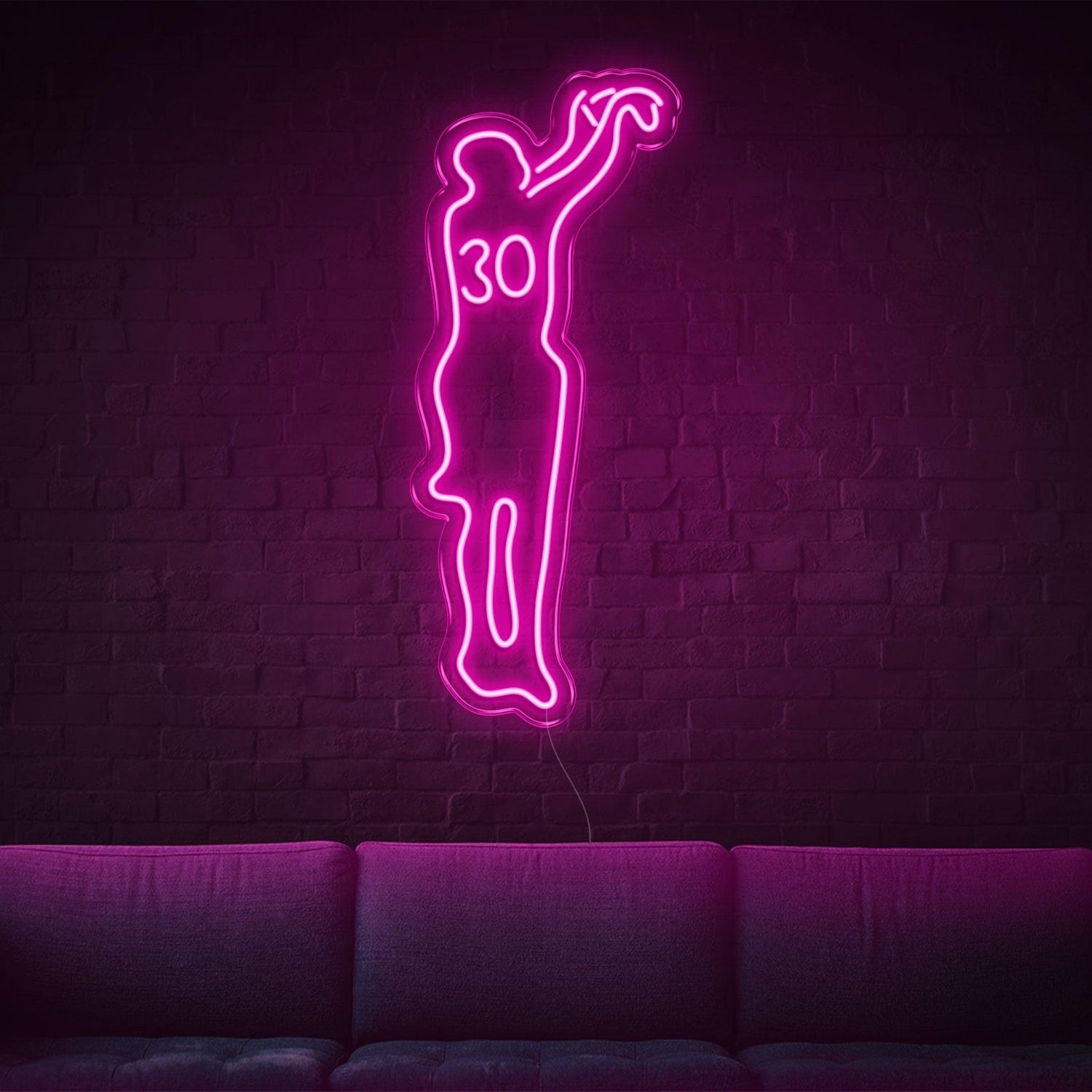 Basketball Player 30 Green Led Neon Sign Sports Room Decor | Shineneon