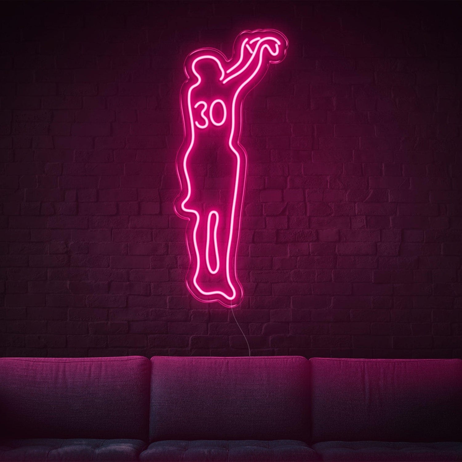 Basketball Player 30 Green Led Neon Sign Sports Room Decor | Shineneon