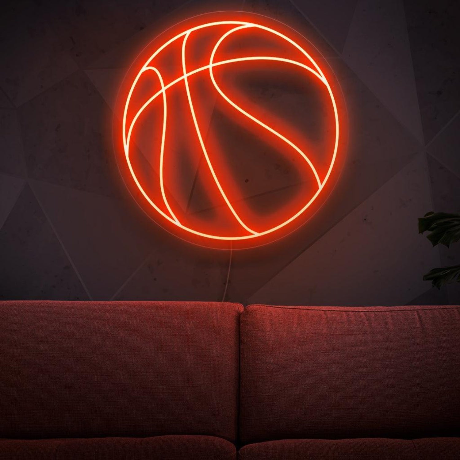 Basketball Red Line Led Neon Sign For Home Gym Sports Room Decor | Shineneon