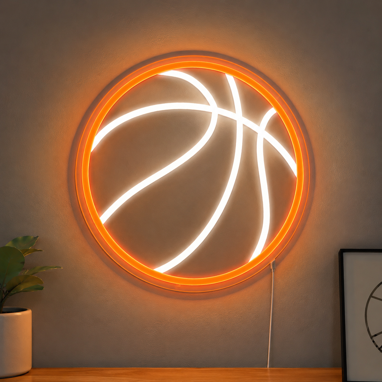 Basketball Silhouette Sports Wall Art LED Neon Sign main product image