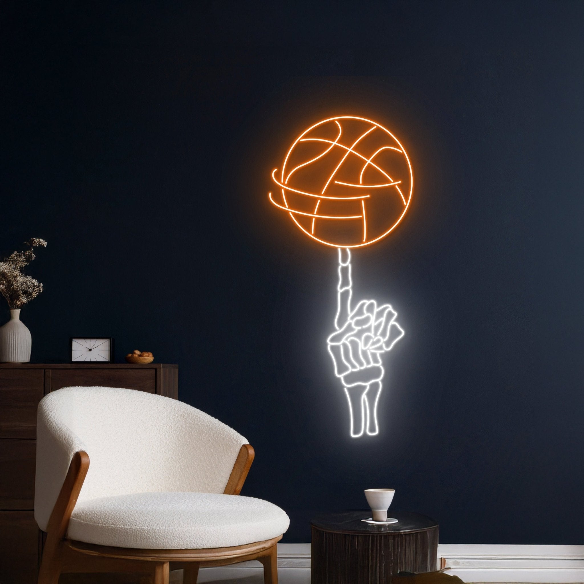 Basketball Spinning On Skeleton Hand Neon Sign - Shineneon