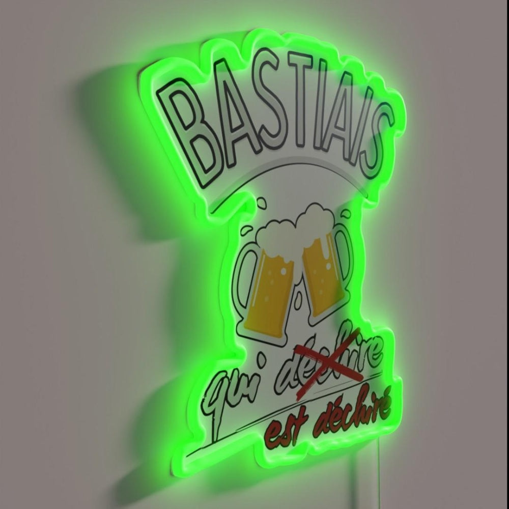 Bastia Beer Lover Mensgift Rgb Led Neon Sign - LED neon sign close-up detail