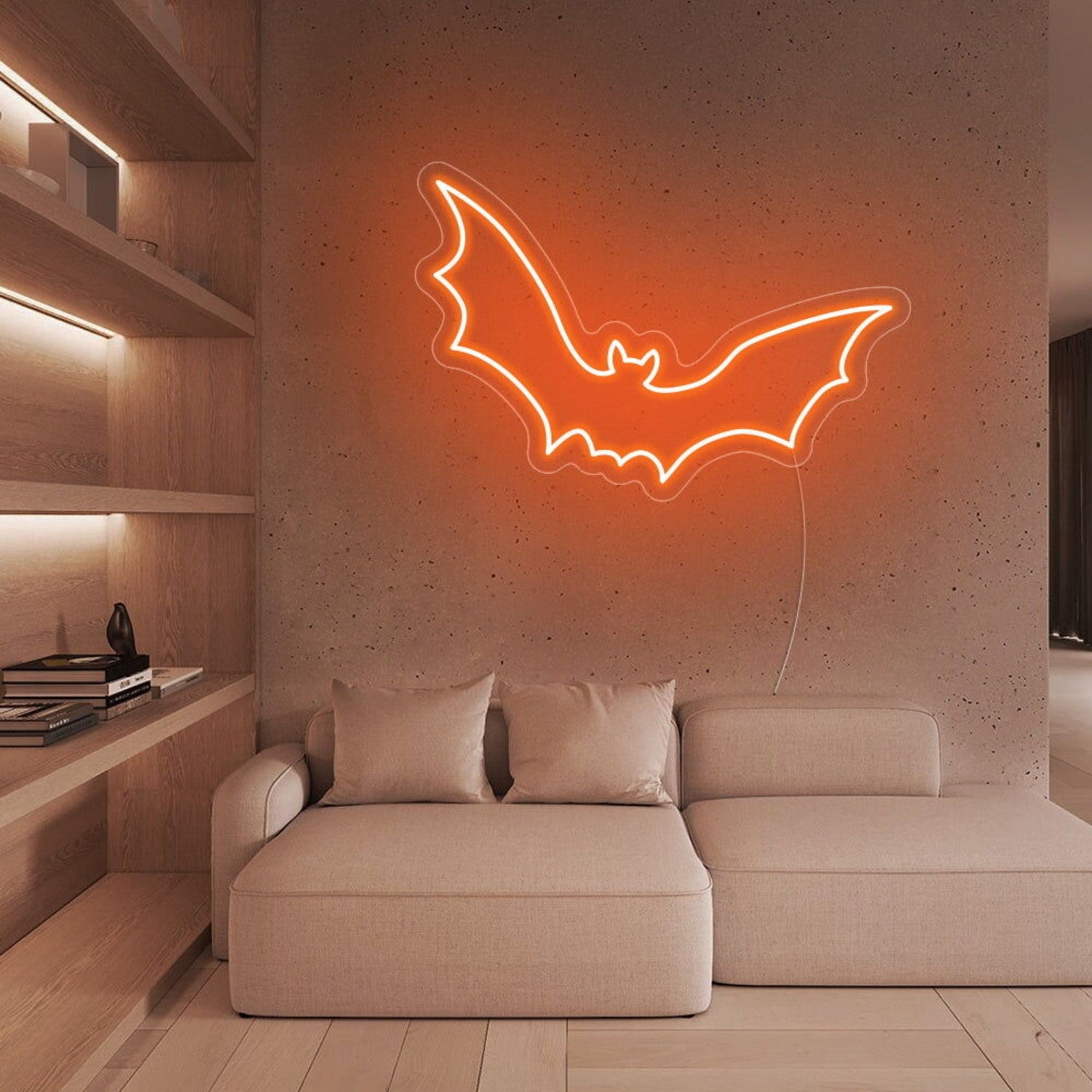 Bat Flying Happy Halloween Neon Sign | Shineneon