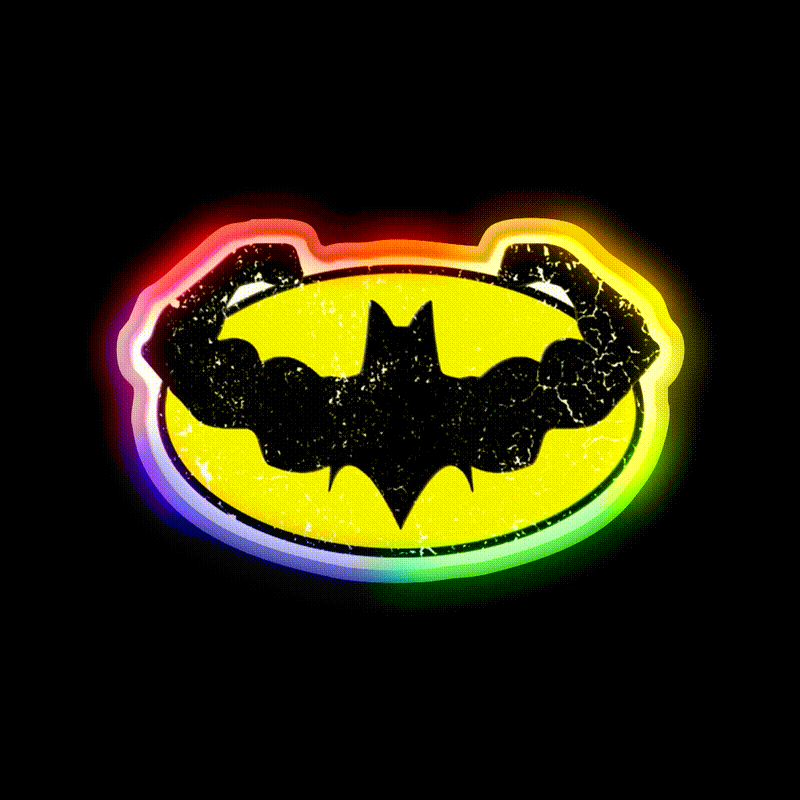Bat Gains Gym Fitness Led Neon Sign Rgb Color - LED neon sign close-up detail