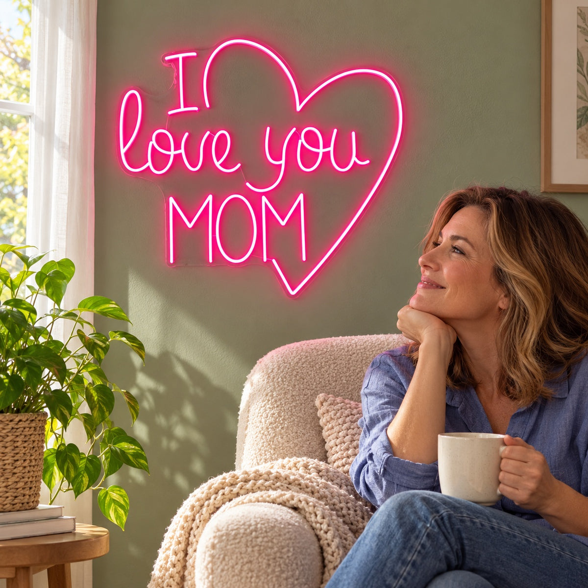 I Love You Mom LED Neon Sign - lifestyle view